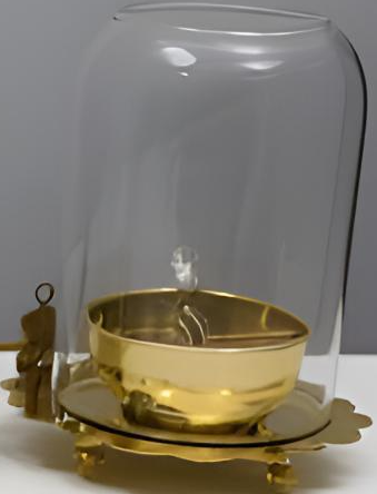 Golden Brass Akhand Diya Oil Lamp with Rotating Wick