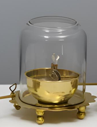 Golden Brass Akhand Diya Oil Lamp with Rotating Wick