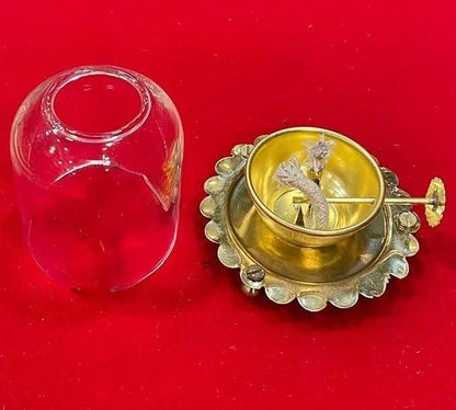 Golden Brass Akhand Diya Oil Lamp with Rotating Wick