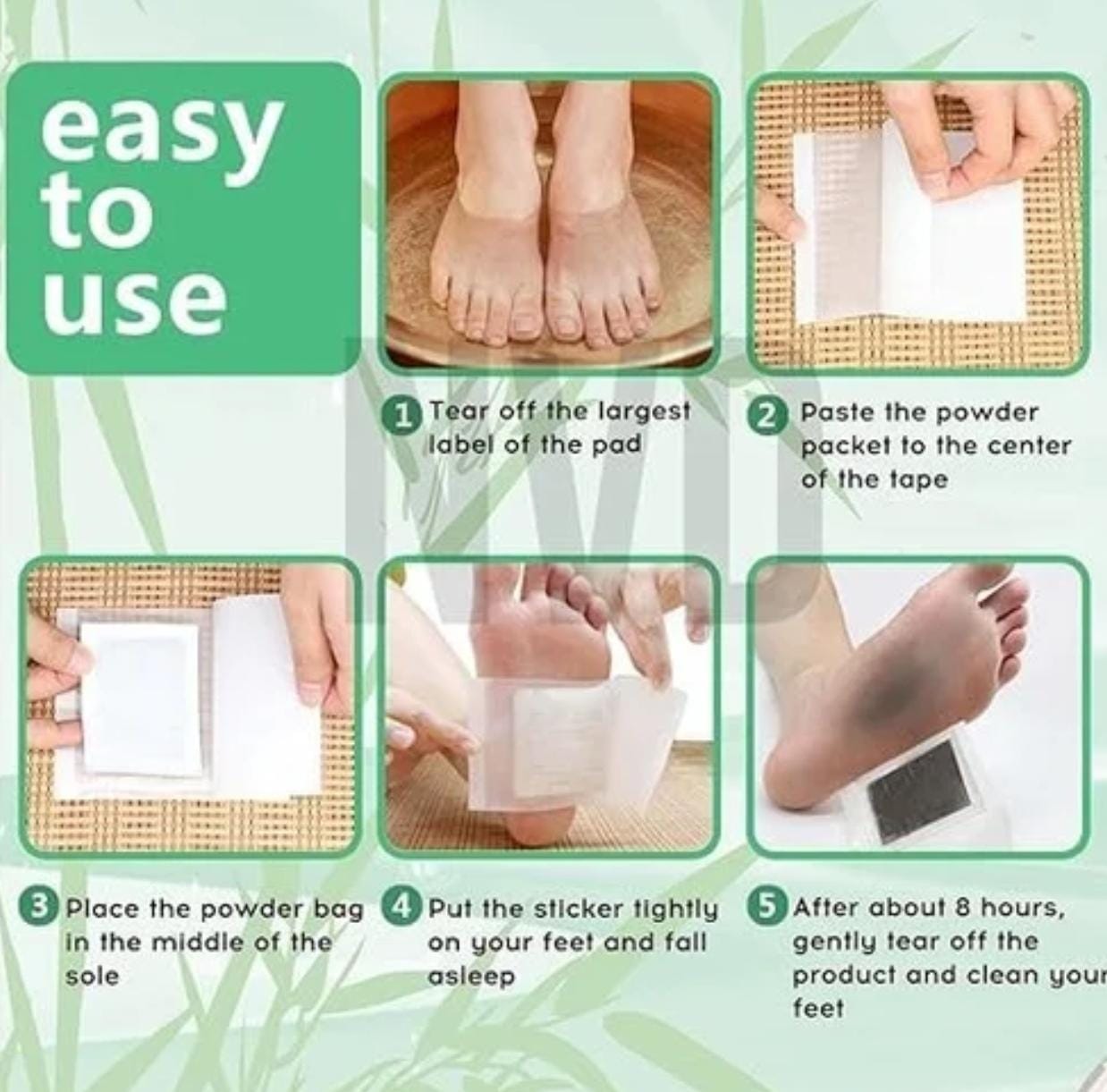 Advanced Herbal Foot Detox Patch (10 Pads) | Herbal Bamboo Vinegar & Ginger Foot Detox Pads | Overnight Natural Stress Relief & Deep Sleep Support | Organic Foot Cleansing Patch for Men & Women