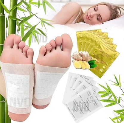Advanced Herbal Foot Detox Patch (10 Pads) | Herbal Bamboo Vinegar & Ginger Foot Detox Pads | Overnight Natural Stress Relief & Deep Sleep Support | Organic Foot Cleansing Patch for Men & Women