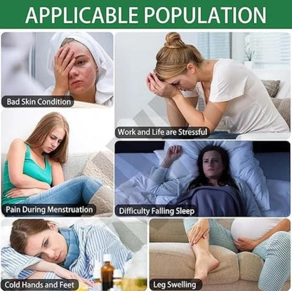 Advanced Herbal Foot Detox Patch (10 Pads) | Herbal Bamboo Vinegar & Ginger Foot Detox Pads | Overnight Natural Stress Relief & Deep Sleep Support | Organic Foot Cleansing Patch for Men & Women