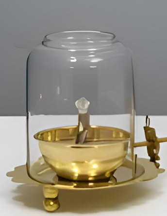 Golden Brass Akhand Diya Oil Lamp with Rotating Wick